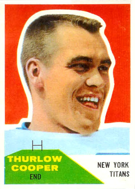 1960 Fleer Thurlow Cooper #72 Football Card