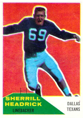 1960 Fleer Sherrill Headrick #59 Football Card