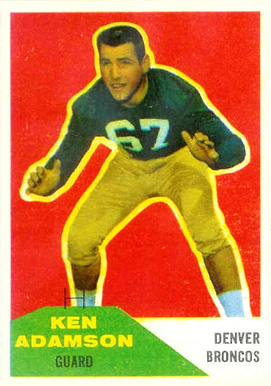 1960 Fleer Ken Adamson #33 Football Card