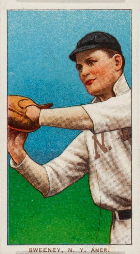 1909 White Borders Piedmont Factory 42 Sweeney, N.Y. Amer. #475 Baseball Card