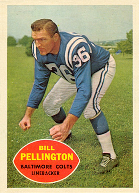 1960 Topps Bill Pellington #8 Football Card