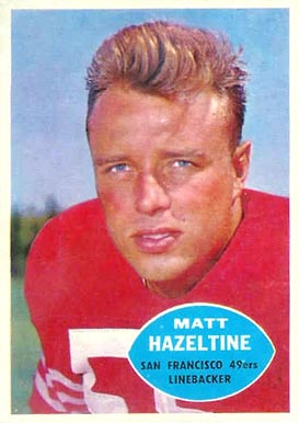 1960 Topps Matt Hazeltine #119 Football Card