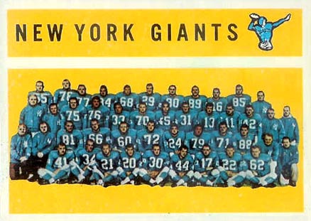 1960 Topps New York Giants Team #82 Football Card