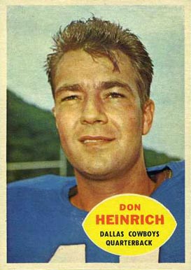 1960 Topps Don Heinrich #32 Football Card