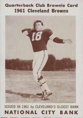 1961 Browns National City Bank Mike McCormack #1 Football Card