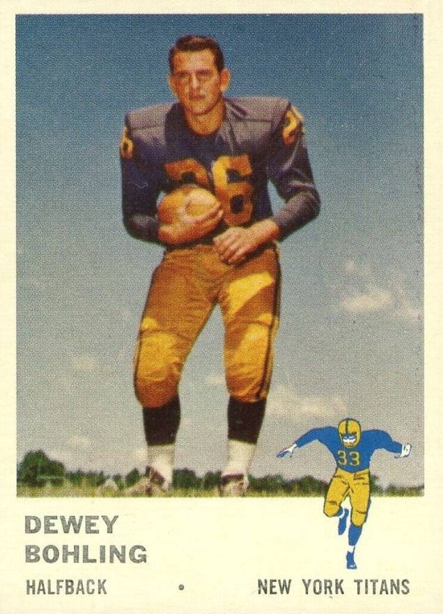 1961 Fleer Dewey Bohling #214 Football Card