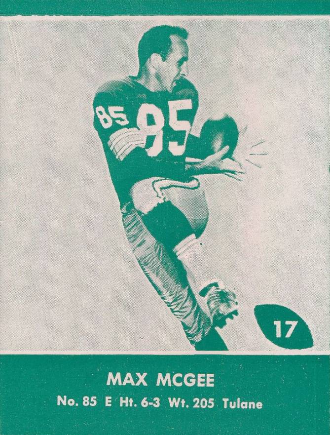 1961 Lake to Lake Packers Max McGee #17 Football Card