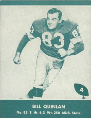 1961 Lake to Lake Packers Bill Quinlan #4 Football Card