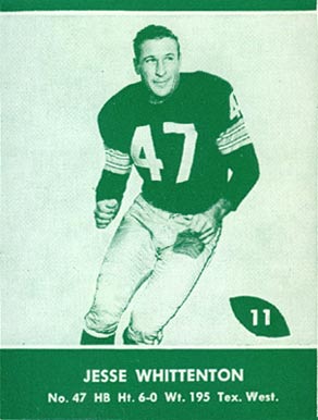 1961 Lake to Lake Packers Jesse Whittenton #11 Football Card