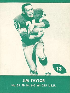 1961 Lake to Lake Packers Jim Taylor #13 Football Card