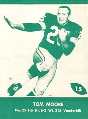 1961 Lake to Lake Packers Tom Moore #15 Football Card