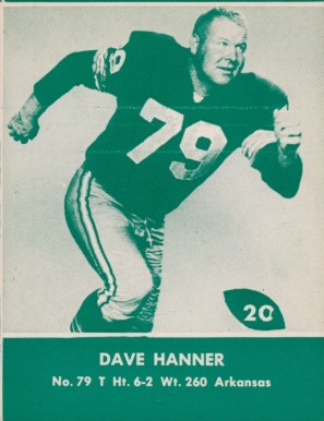 1961 Lake to Lake Packers Dave Hanner #20 Football Card