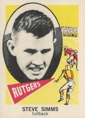 1961 Nu-Card Steve Simms #126 Football Card