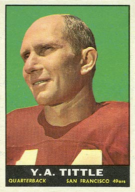 1961 Topps Y.A. Tittle #58 Football Card
