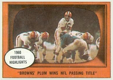 1961 Topps Plum Wins NFL Passing Title #132 Football Card