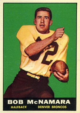 1961 Topps Bob McNamara #196 Football Card