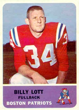1962 Fleer Billy Lott #1 Football Card