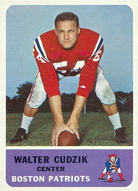 1962 Fleer Walter Cudzik #7 Football Card