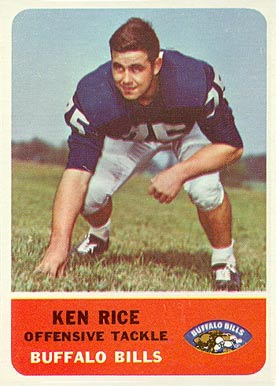 1962 Fleer Ken Rice #17 Football Card