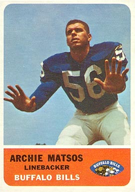 1962 Fleer Archie Matsos #20 Football Card