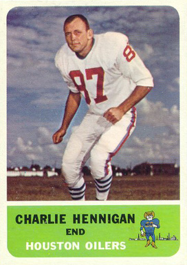 1962 Fleer Charlie Hennigan #48 Football Card