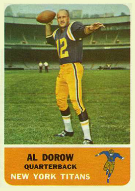 1962 Fleer Al Dorow #57 Football Card