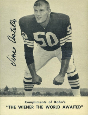 1962 Kahn's Wieners Vince Costello # Football Card