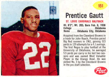 1962 Post Cereal Prentice Gautt #151 Football Card