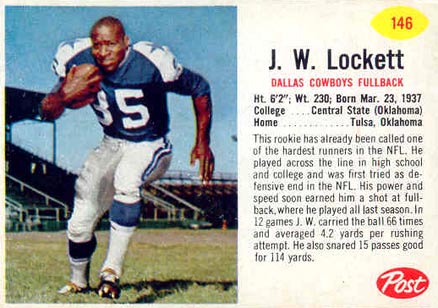 1962 Post Cereal J.W. Lockett #146 Football Card