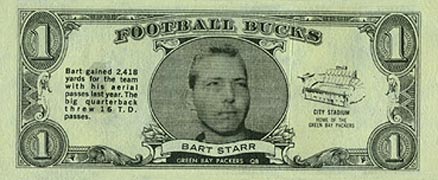 1962 Topps Bucks Bart Starr #2 Football Card