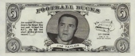 1962 Topps Bucks Jim Taylor #30 Football Card