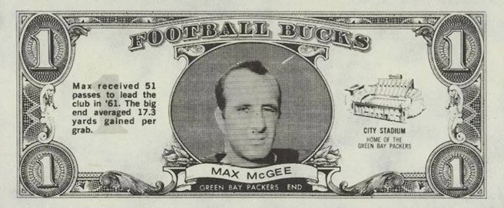 1962 Topps Bucks Max McGee #36 Football Card