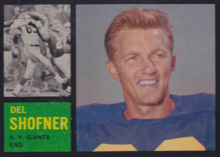 1962 Topps Del Shofner #106 Football Card