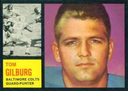 1962 Topps Tom Gilburg #7 Football Card