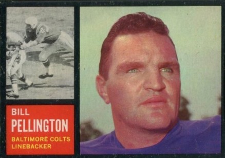 1962 Topps Bill Pellington #9 Football Card