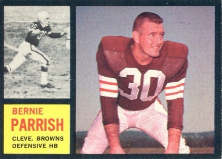 1962 Topps Bernie Parrish #34 Football Card