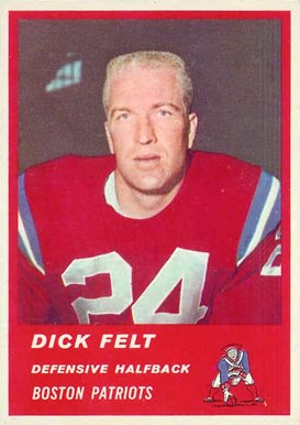 1963 Fleer Dick Felt #8 Football Card