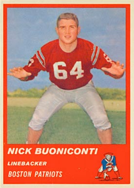 1963 Fleer Nick Buoniconti #10 Football Card