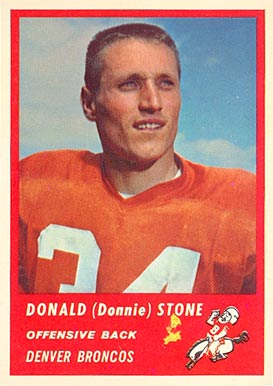 1963 Fleer Donald (Donnie) Stone #80 Football Card