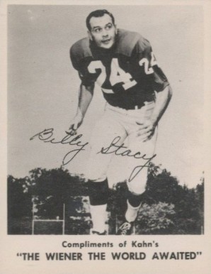 1963 Kahn's Wieners Bill Stacy # Football Card
