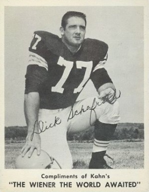 1963 Kahn's Wieners Dick Schafrath # Football Card