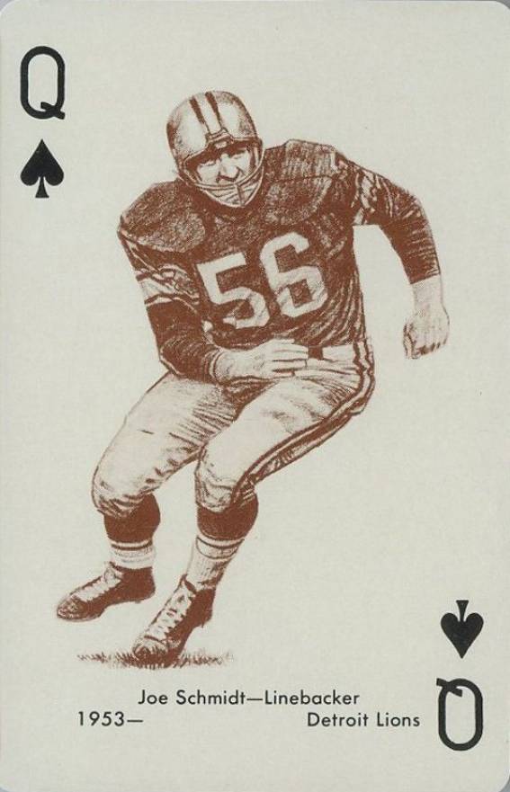1963 Stancraft Playing Cards Joe Schmidt # Football Card