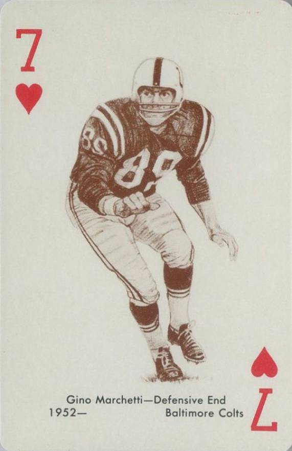 1963 Stancraft Playing Cards Gino Marchetti # Football Card