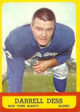 1963 Topps Darrell Dess #54 Football Card