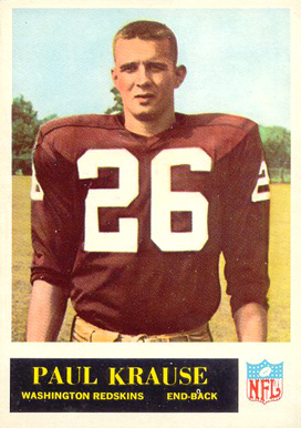 1965 Philadelphia Paul Krause #189 Football Card