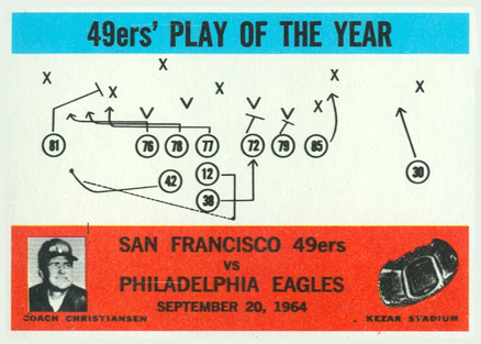 1965 Philadelphia 49ers' Play of the year #182 Football Card