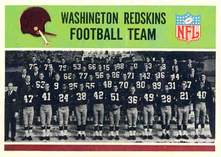 1965 Philadelphia Washington Redskins Team #183 Football Card
