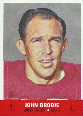 1968 Topps Stand-Ups John Brodie # Football Card