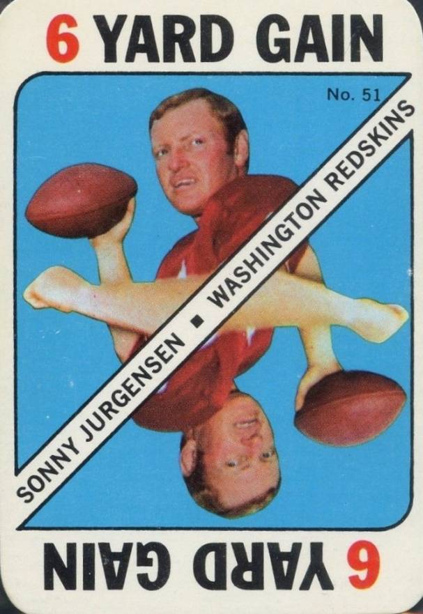 1971 Topps Game Cards Sonny Jurgensen #51 Football Card