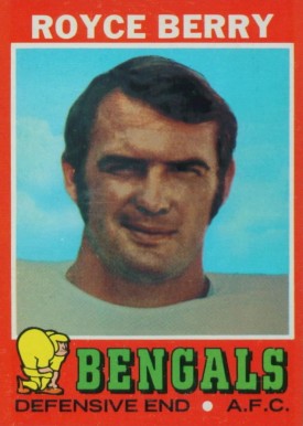 1971 Topps Royce Berry #182 Football Card